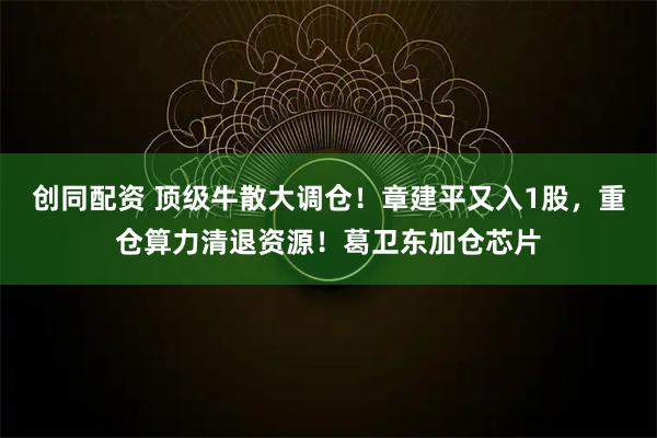 创同配资 顶级牛散大调仓！章建平又入1股，重仓算力清退资源！葛卫东加仓芯片